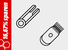 Haarglätter und Rasierer. Symbol für Aktionsmodelle aus dem Bereich "Gesundheit & Körperpflege" bei denen man jetzt 16,67% sparen kann.