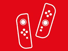 Bild mit rotem Hintergrund, darauf ein Piktogramm in weiß von einer Konsole