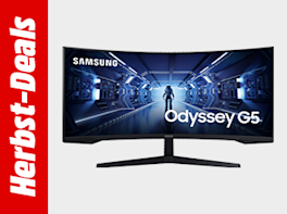 Herbst-Deals. Daneben die Produktabbildung eines Gaming Monitors