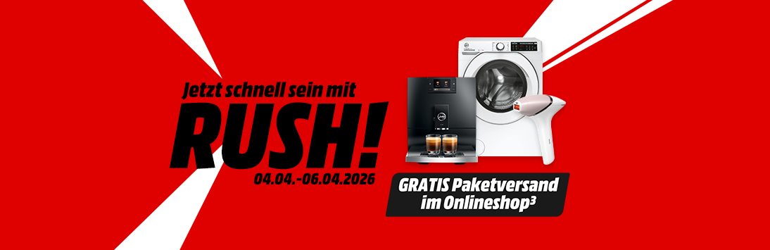 Jetzt schnell sein mit RUSH! 04.04.-06.04.2026 - GRATIS Paketversand im Onlineshop.