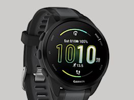 Smartwatch mit rundem Display und schwarzem Armband