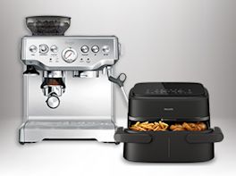 Produktbild eines Kaffeesiebträgers und einer Heißluftfriteuse