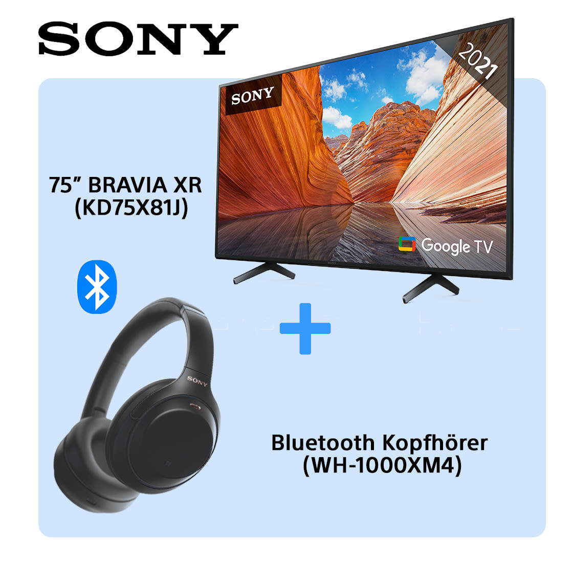 Bravia Fernseher in Kombination mit Bluetooth Kopfhörer von Sony