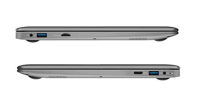 Notebook Seitenansicht rechts und links, Anschlussmöglichkeiten, USB, Mini-HDMI uvm.