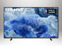 Produktbild eines TV-Gerätes vor weiß-grauem Hintergrund.