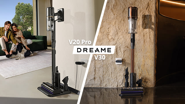 Dreame Akkustaubsauger V20 Pro & V30 eingesteckt in ihren Ladestationen
