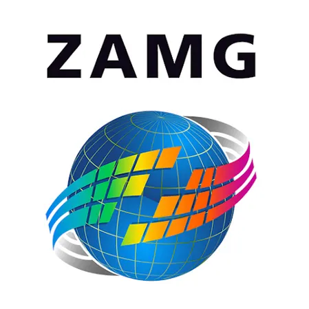 ZAMG Logo mit stilisierter Weltkugel und bunten Linien