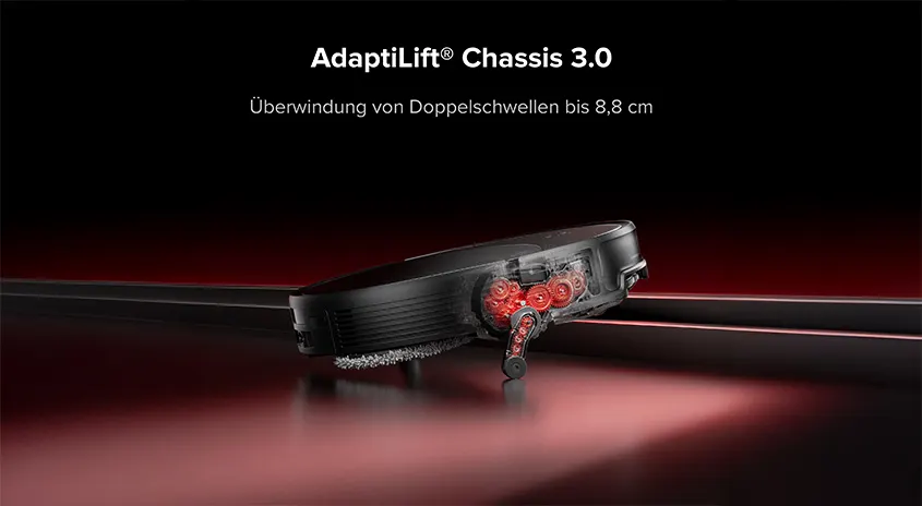 AdaptiLift Chassis 3.0. Überwindung von Doppelschwellen bis 8,8 cm