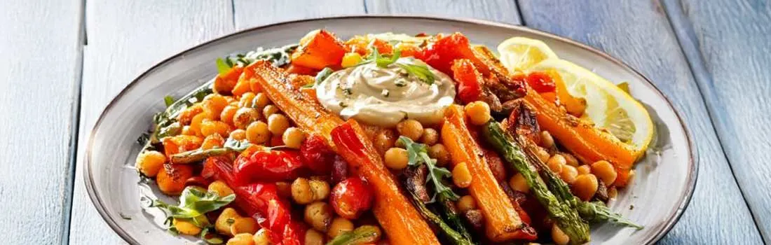 Légumes grillés et sauce au tahini