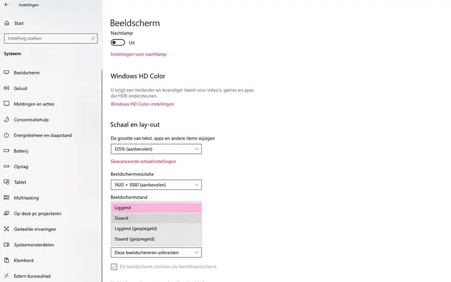 Hoe draai je het beeldscherm van een Windows-computer via de instellingen?