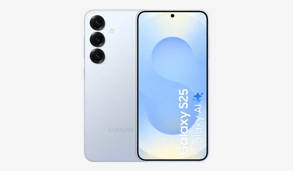 Deux smartphones gris clair côte à côte. L'un montre trois objectifs, l'autre affiche l'écran.