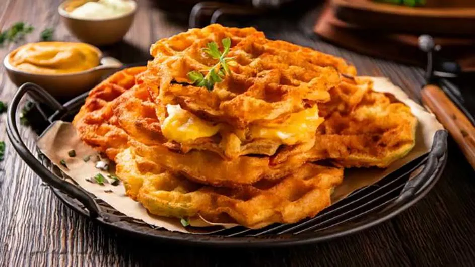 wafel-bites met geitenkaas & vijgenchutney