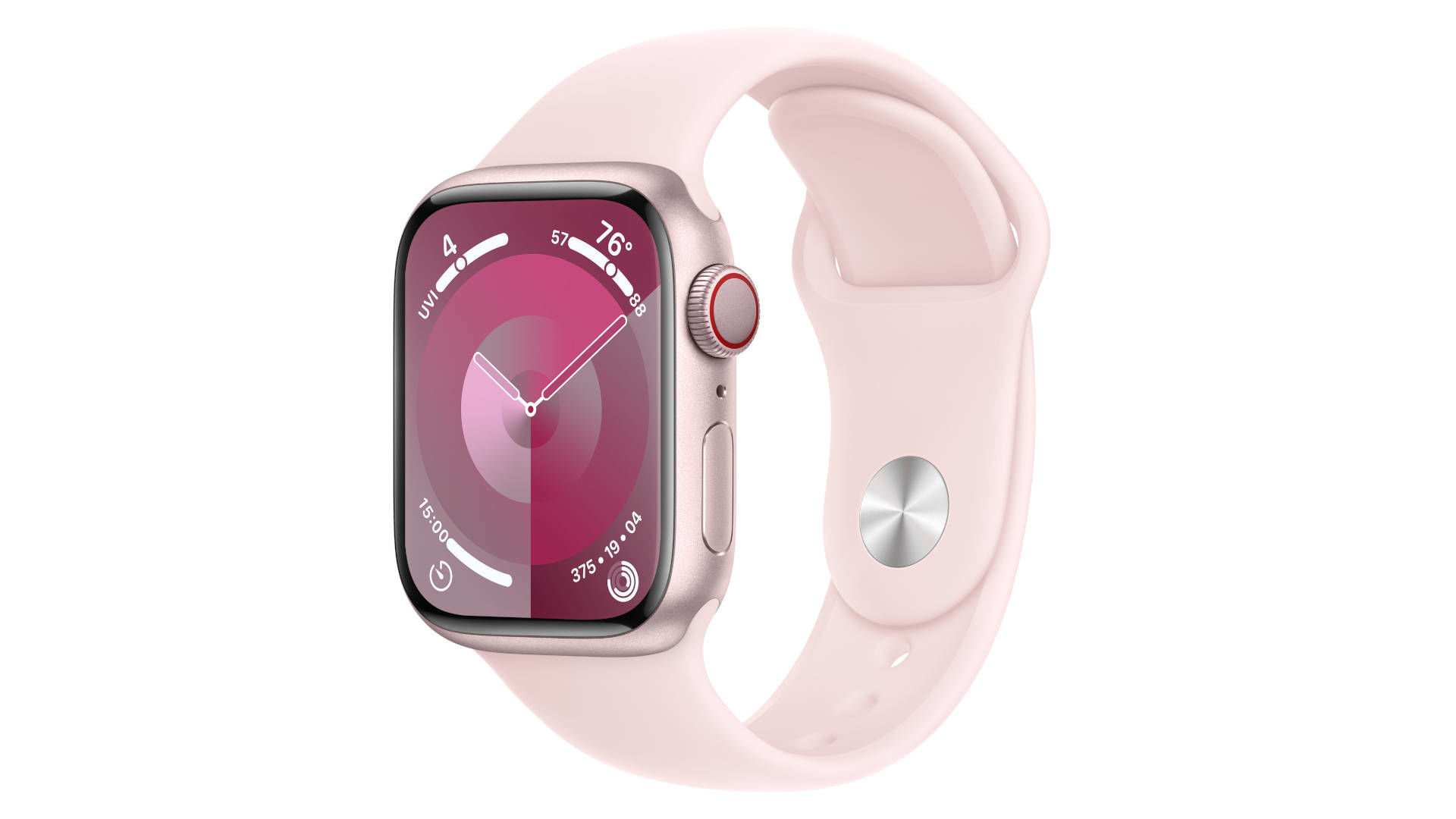 APPLE Watch Series 9 GPS + Cellular Pink Aluminium kast, Light Pink Sport Band