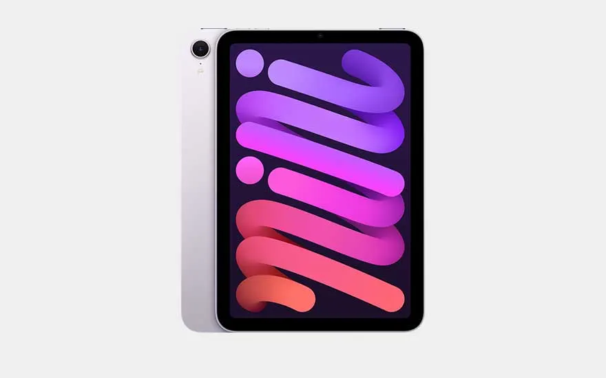 Un iPad mini moderne avec un écran coloré et un design épuré, parfait pour le travail, la créativité et le divertissement.