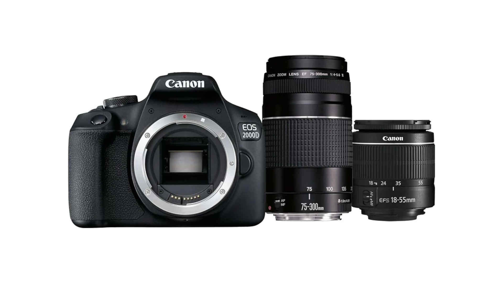 CANON Reflexcamera EOS 2000D + 1855mm DC + 75300 mm DC (2727C051AA)