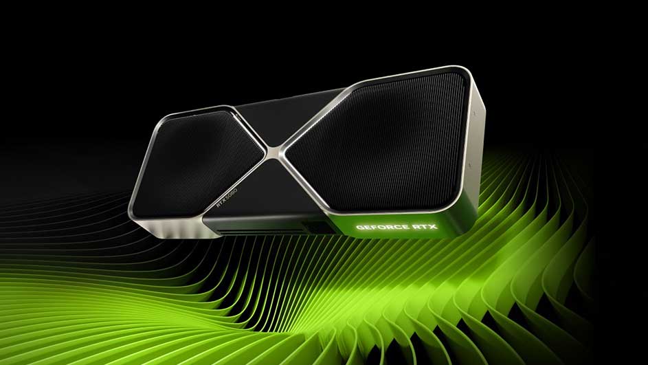 Een zwarte grafische kaart met zilveren accenten ligt op een groene, golvende achtergrond.