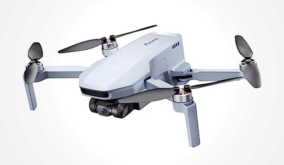 Voici un drone Potensic blanc avec quatre hélices et une caméra frontale, idéal pour la photographie et la vidéo aérienne.