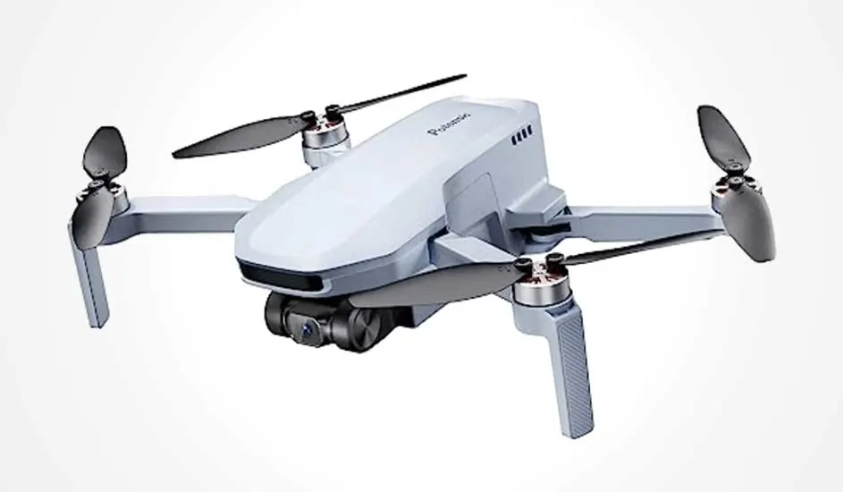 Voici un drone Potensic blanc avec quatre hélices et une caméra frontale, idéal pour la photographie et la vidéo aérienne.