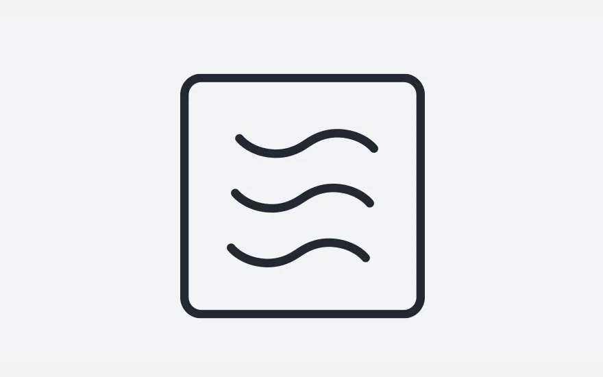 Icône : carré noir avec trois lignes ondulées noires, sur fond blanc.