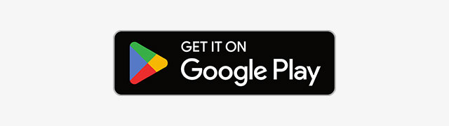 Black "Get it on Google Play" badge with a multicolored play icon on a white background.