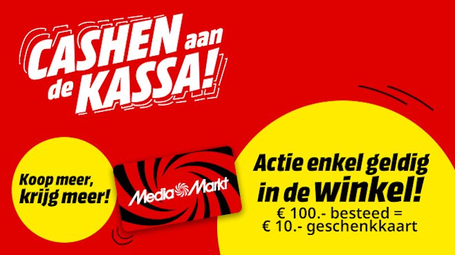 Alleen in onze winkels, Voor elke besteding van € 100.- aan deelnemende producten, krijg je nu een geschenkkaart € 10.-