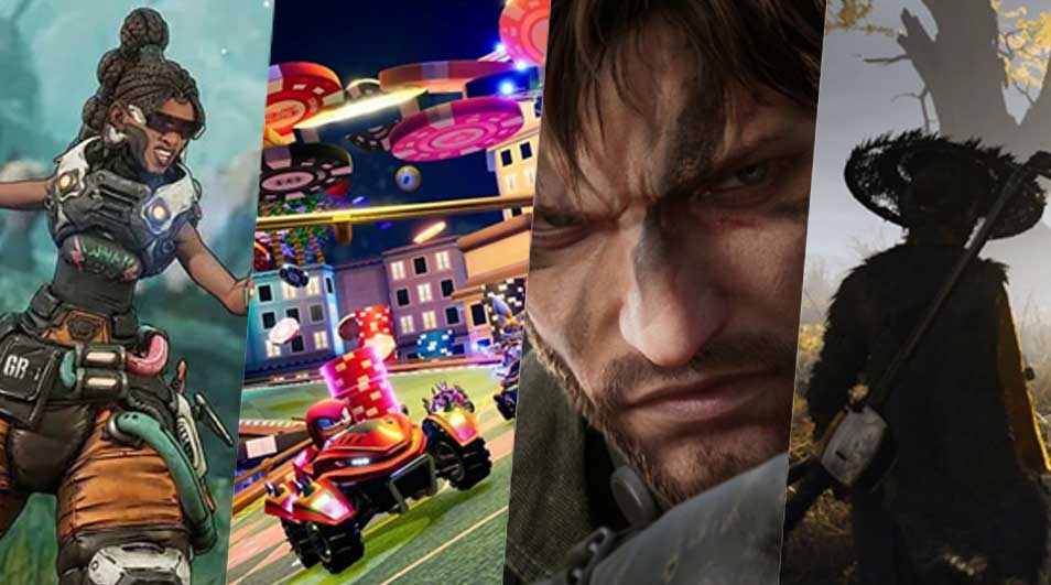 Een selectie van personages en scènes uit de grootste videogames die gepland zijn voor 2025, vol actie, sport en avontuur.