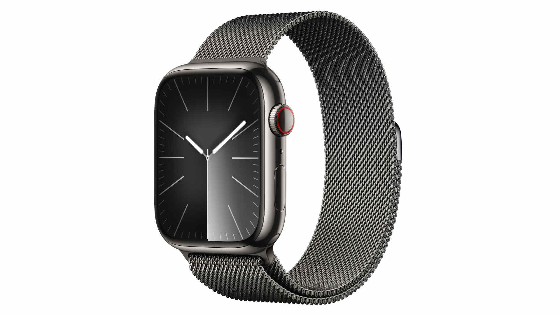 APPLE Watch Series 9 GPS + Cellular Graphite Stainless Steel kast, Graphite Milanese Loop