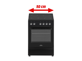 50 cm width - narrow stove