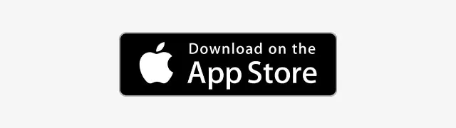 Black button with rounded corners features a white Apple logo and the text "Download on the App Store" in white font.