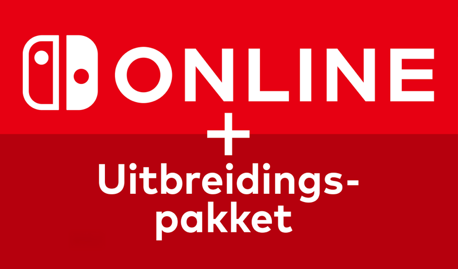 Op een rode achtergrond staat het Nintendo Switch Online-logo met de tekst "+ Pack additionnel" in wit. Merk: Nintendo.
