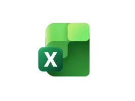 Groen Excel-logo op een witte achtergrond. Een vierkant met een witte "X" staat voor een groter, groen spreadsheet-pictogram.