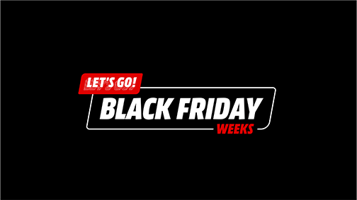 Texte sur fond noir avec "Let's Go!" en rouge, "Black Friday" en blanc et "Weeks" en rouge.