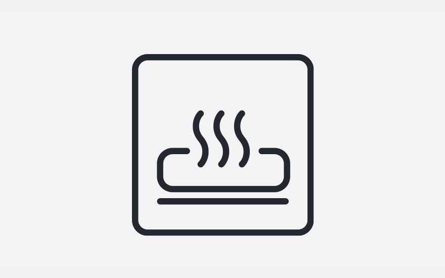 Black icon on light background: square with rounded corners. Inside, a line, then a curved shape with three wavy lines above.