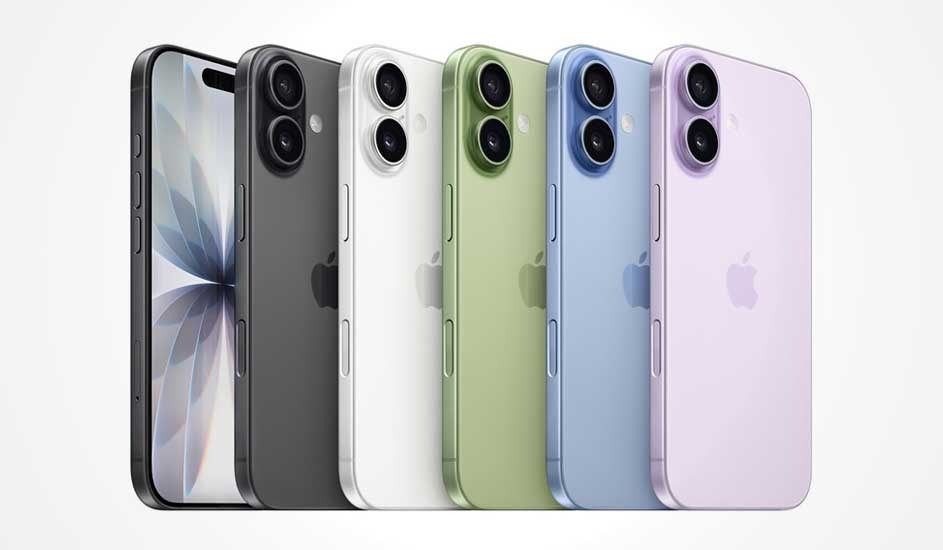 A line of sleek smartphones in pastel shades, all with dual rear cameras, neatly arranged against a clean white backdrop.