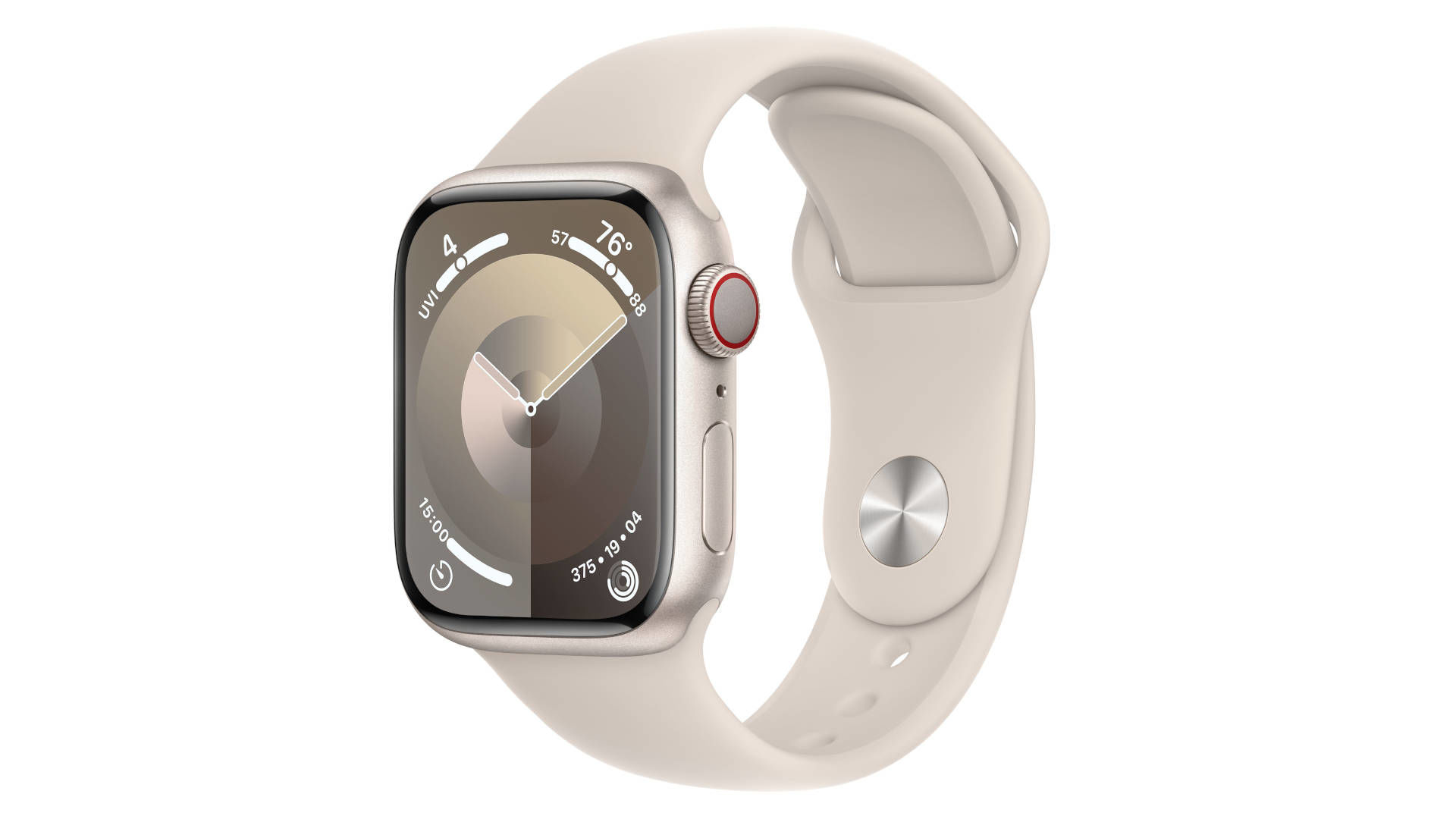 APPLE Watch Series 9 GPS + Cellular Starlight Aluminium kast, Starlight Sport Band