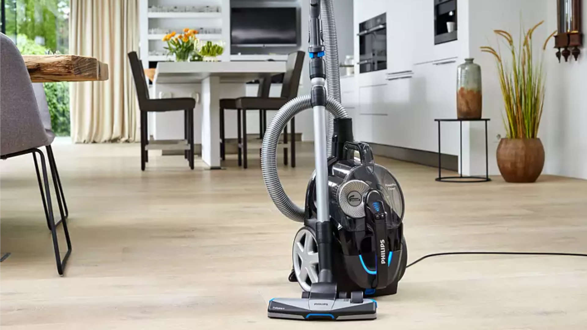 Premium stofzuiger vloerborstel parketmondstuk compatibel met Philips FC9912/01 PowerPro Ultimate, FC9728/01 PowerPro Expert - met dubbel draaischarnier, met klikfunctie, parkeervoorziening