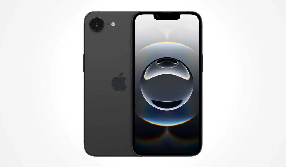 Two black Apple iPhones, one showing the screen with a circular image, the other displaying the back with the Apple logo.