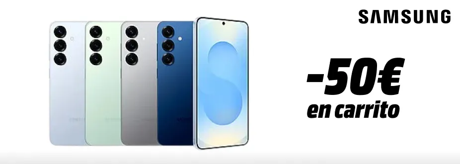 Teléfono Samsung Galaxy S25 Ultra plateado con lápiz óptico. A la derecha, texto promocional con descuento de 100 euros.