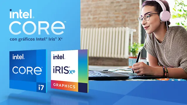 Portátil con procesador Intel Core i7 de 11th generación  con gráficos Intel Iris Xe