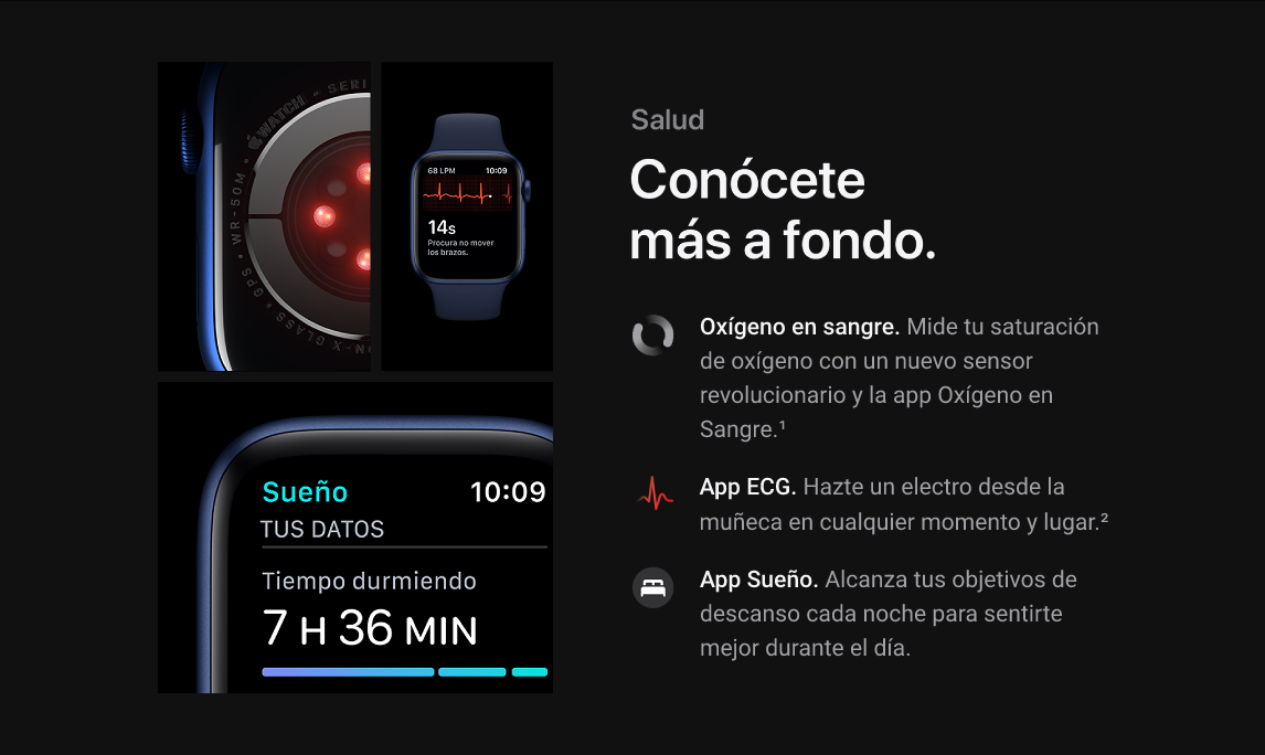 Apple Watch Series 6, GPS+CELL, 44 mm, Caja de Acero inoxidable en oro,  Correa deportiva verde chipre