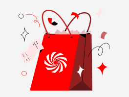 En la imagen aparece la ilustración de una bolsa de la compra, que representa los pedidos realizados por usuarios invitados (sin realizar registro).