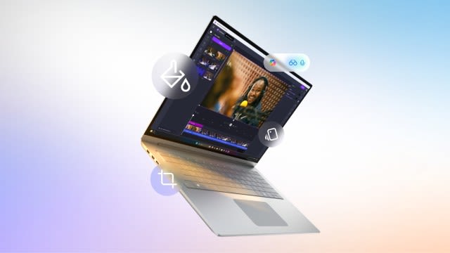 Primer plano de un chip NPU sobre una placa base, con luces anaranjadas que resaltan su potencia tecnológica.
