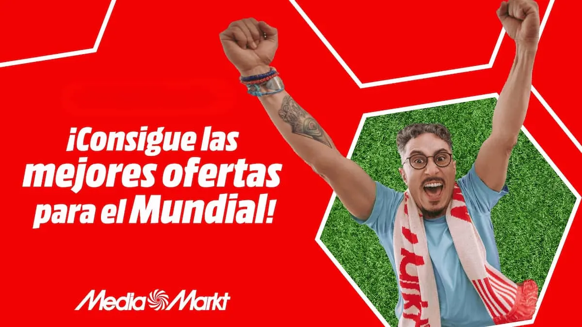 Banner de MediaMarkt con ofertas para el Mundial 2026