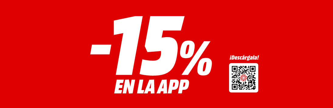 Promoción 15% de descuento exclusivo en la app, aplica en carrito. No válido en Apple ni consolas. Aprovecha la oferta online hoy mismo.