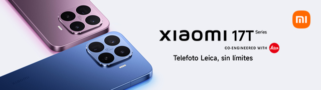 Smartphones Xiaomi 17T Series en colores azul y rosa con cámaras Leica y mensaje “Telefoto Leica, sin límites