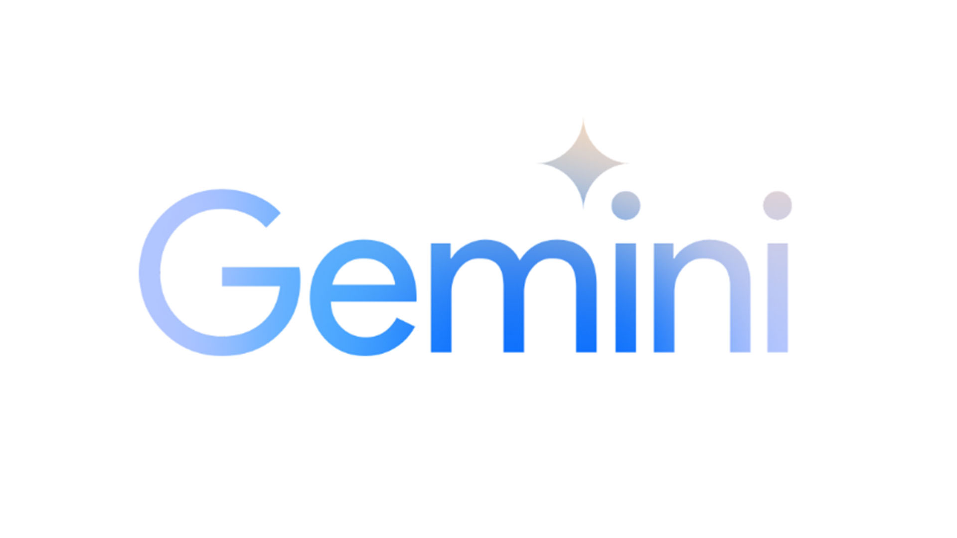 Logotipo de la palabra “Gemini” en degradado azul con un brillo decorativo.