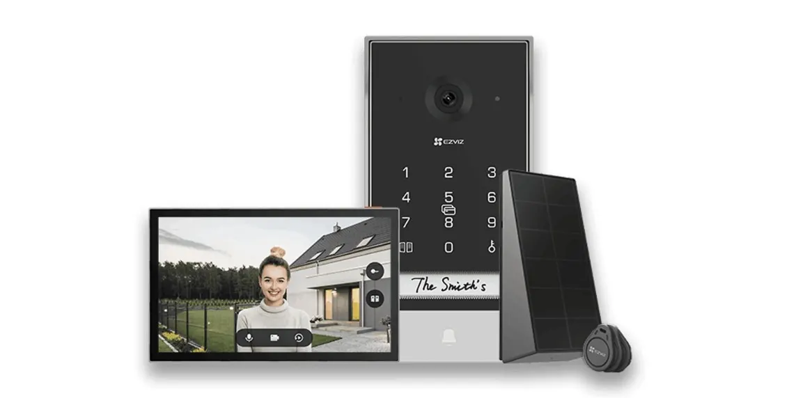 Videportero Wifi inteligente con cámara, pantalla y panel solar.