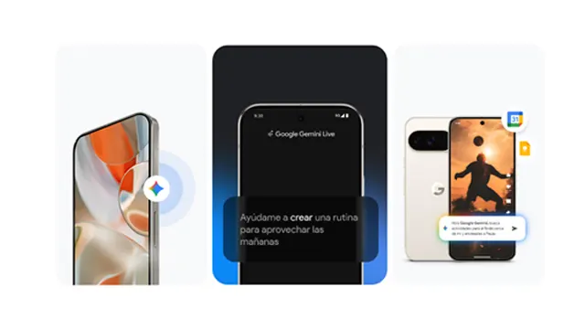 Smartphones Google Pixel mostrando las características de Android.