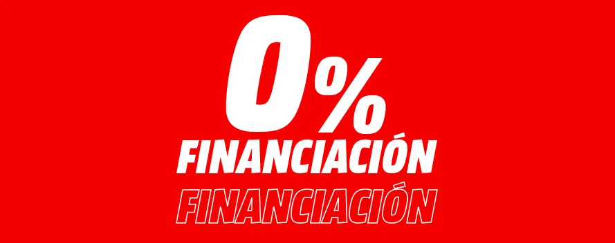 Imagen con fondo rojo que muestra en letras grandes blancas "0% FINANCIACIÓN".