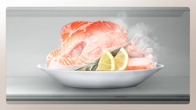 Plato con comida para graficar el congelamiento rápido.